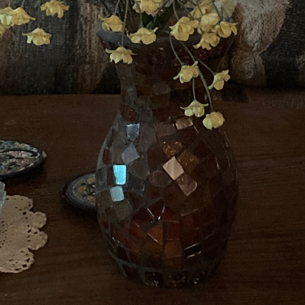 Mosaic glass vase